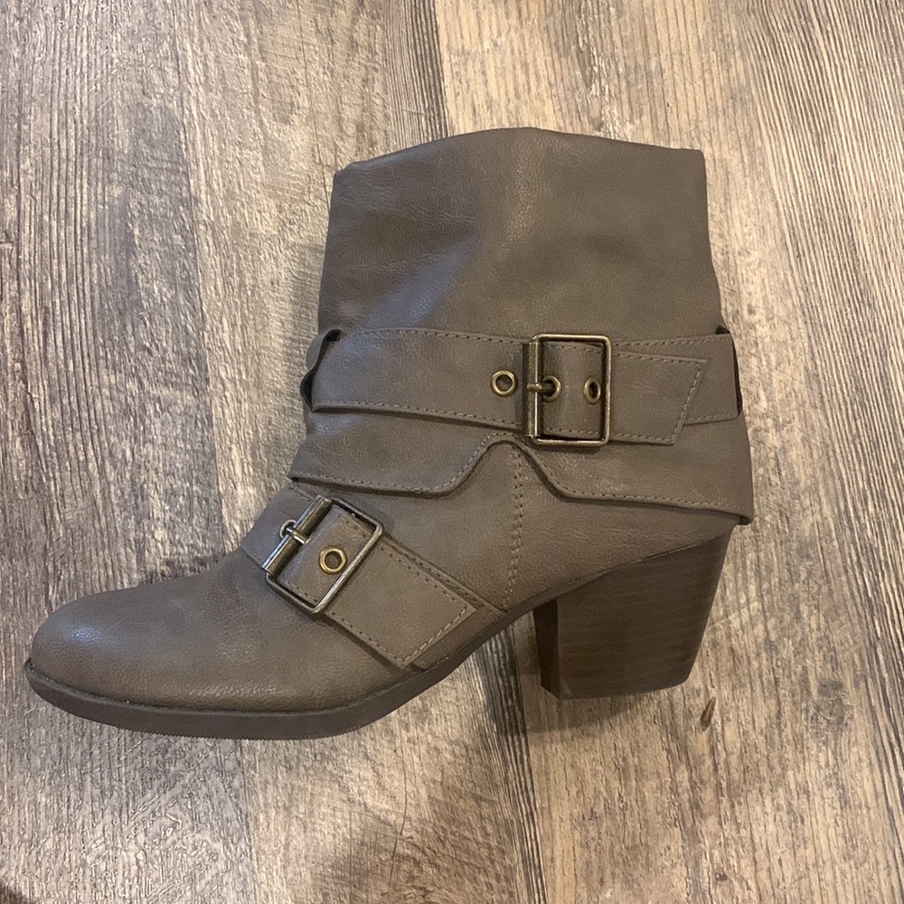 Grey Classified Booties with Buckle Detail